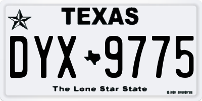 TX license plate DYX9775