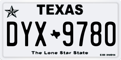 TX license plate DYX9780