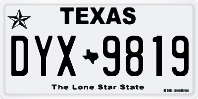 TX license plate DYX9819