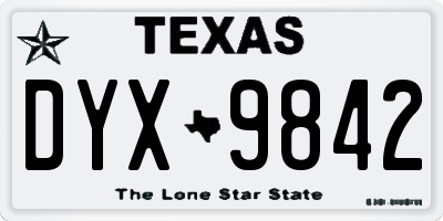 TX license plate DYX9842