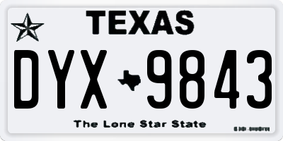 TX license plate DYX9843