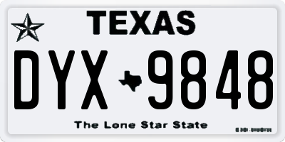 TX license plate DYX9848