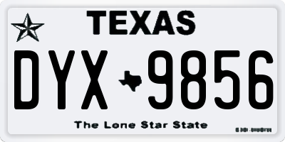 TX license plate DYX9856