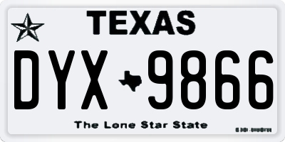 TX license plate DYX9866