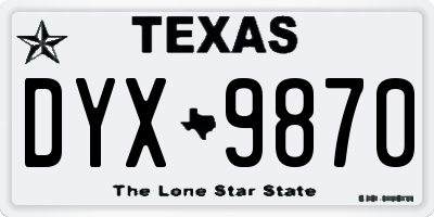TX license plate DYX9870