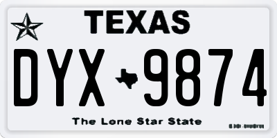 TX license plate DYX9874
