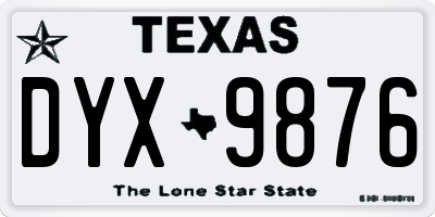 TX license plate DYX9876