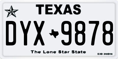 TX license plate DYX9878