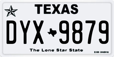 TX license plate DYX9879