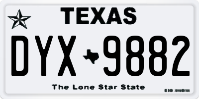 TX license plate DYX9882