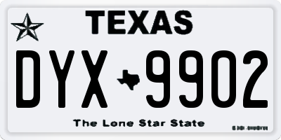 TX license plate DYX9902