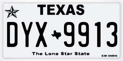 TX license plate DYX9913