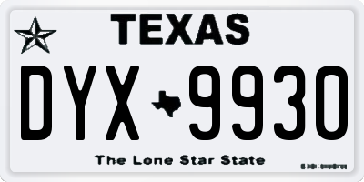 TX license plate DYX9930