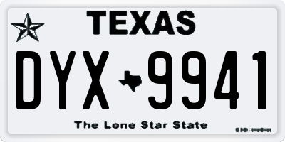 TX license plate DYX9941