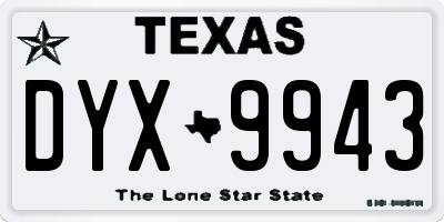 TX license plate DYX9943