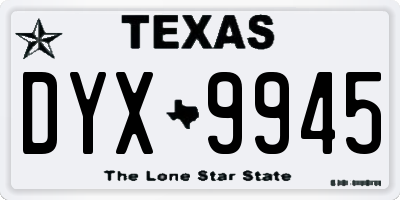 TX license plate DYX9945