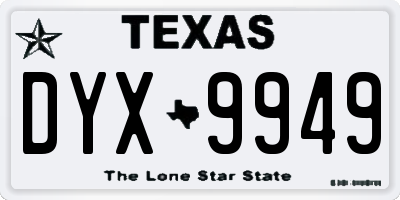 TX license plate DYX9949