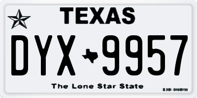 TX license plate DYX9957