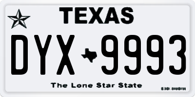 TX license plate DYX9993