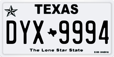 TX license plate DYX9994