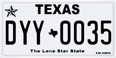 TX license plate DYY0035