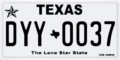 TX license plate DYY0037