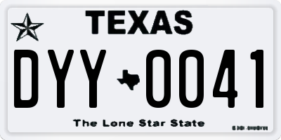TX license plate DYY0041