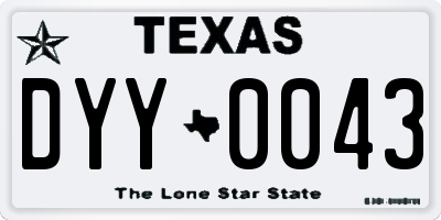 TX license plate DYY0043