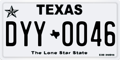 TX license plate DYY0046