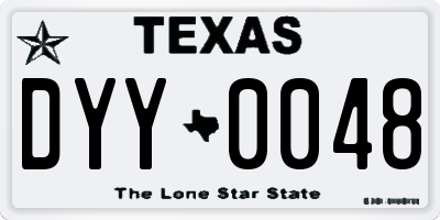 TX license plate DYY0048