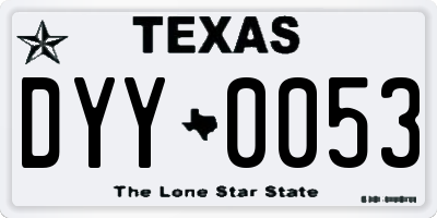 TX license plate DYY0053
