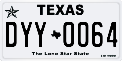 TX license plate DYY0064