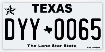 TX license plate DYY0065