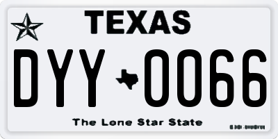 TX license plate DYY0066