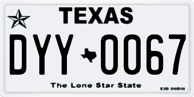 TX license plate DYY0067