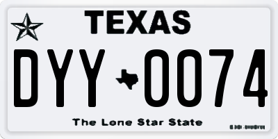 TX license plate DYY0074