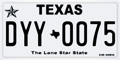 TX license plate DYY0075