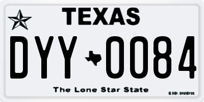 TX license plate DYY0084