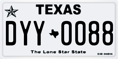 TX license plate DYY0088
