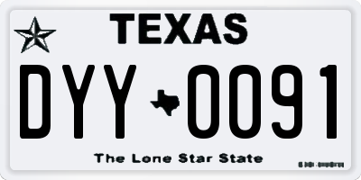 TX license plate DYY0091