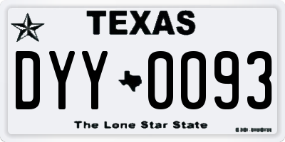 TX license plate DYY0093
