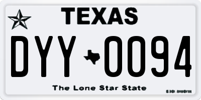 TX license plate DYY0094