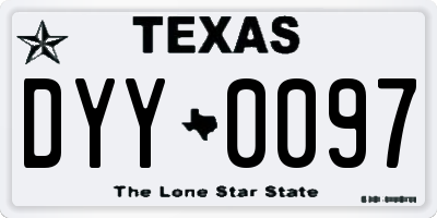TX license plate DYY0097
