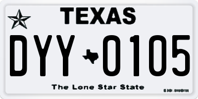 TX license plate DYY0105