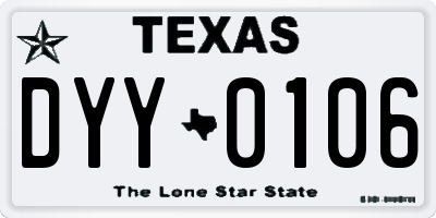 TX license plate DYY0106