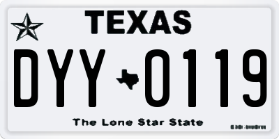 TX license plate DYY0119