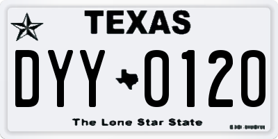 TX license plate DYY0120