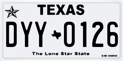 TX license plate DYY0126
