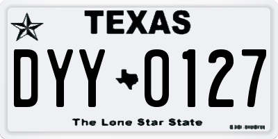 TX license plate DYY0127