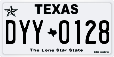 TX license plate DYY0128